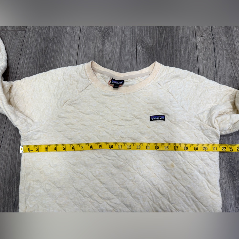 Patagonia Women’s Organic Cotton Quilt Crew Sweatshirt Sz L FLAW! - Picture 4 of 7